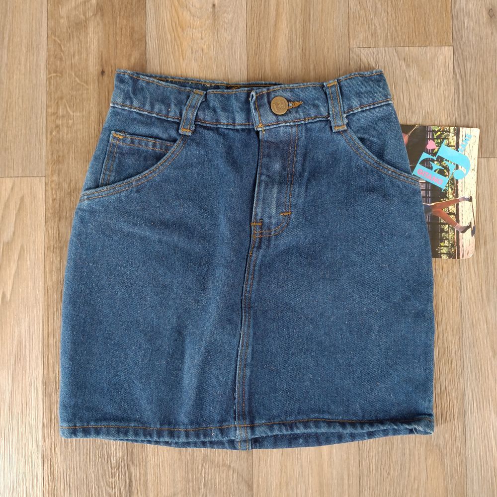 Vintage Gitano Girls Size 7 Blue Denim Cotton Pencil Straight Jean‎ Skirt